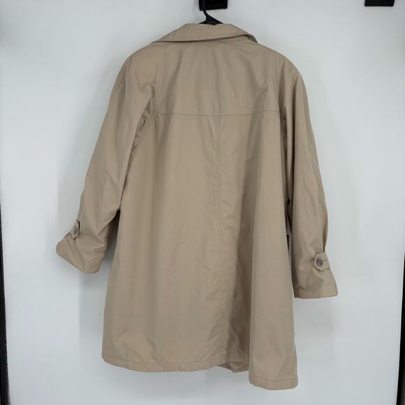 London Fog Beige Removable Liner Short Trench Coat Jacket Size 18 Outdoors - Picture 6 of 7